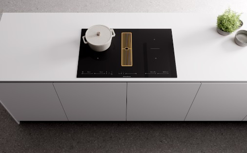 Варочная панель Kuppersbusch KMI 8590.0 SR Gold с вытяжкой