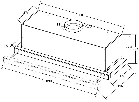 Вытяжка Korting KHP 9815 GN встраиваемая