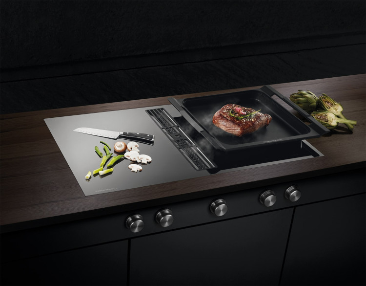 Варочная панель Kuppersbusch KMI 9850.0 SR Black Chrome индукционная с вытяжкой