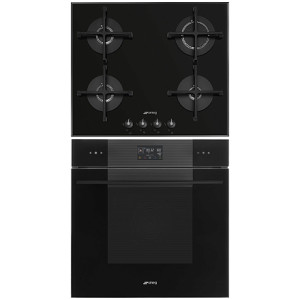Комплект Smeg Linea черный (PV164B3, SOP6102S2PB3)